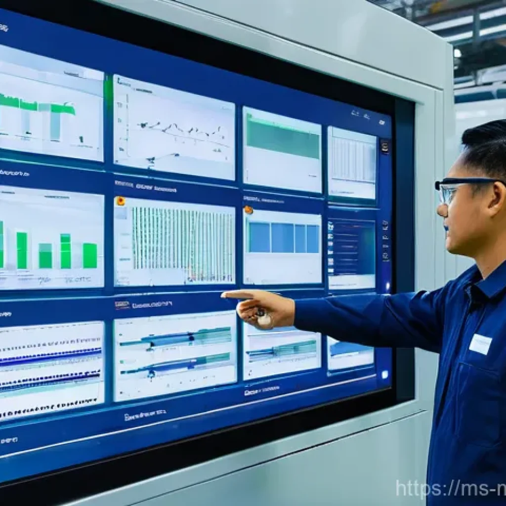 디지털 트윈의 구현을 위한 플랫폼 비교 - **Prompt:** A dynamic, high-tech control room within a modern Malaysian manufacturing plant. Several...